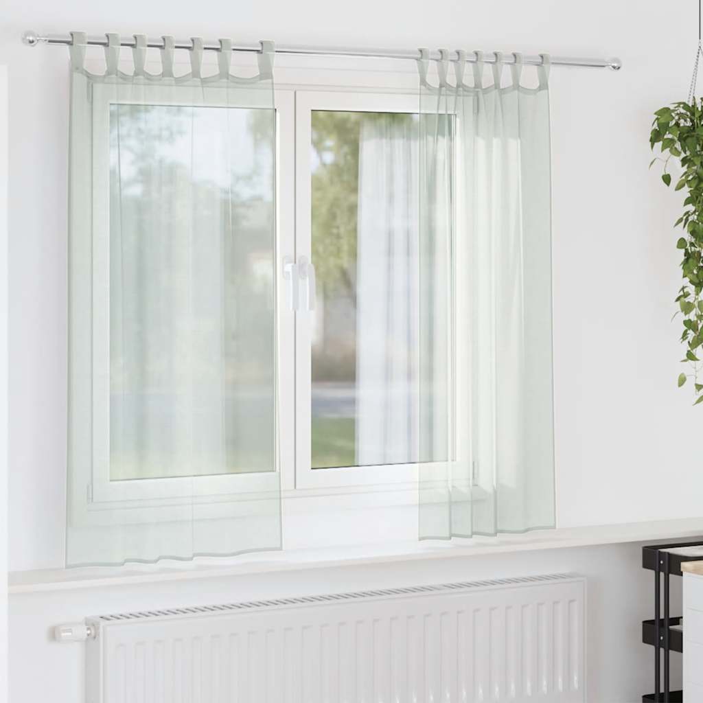 Aasadega voilee kardinad 2 tk, helehall, 140 x 175 cm