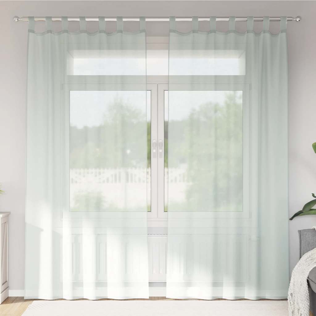 Aasadega voilee kardinad 2 tk, helehall, 140 x 245 cm