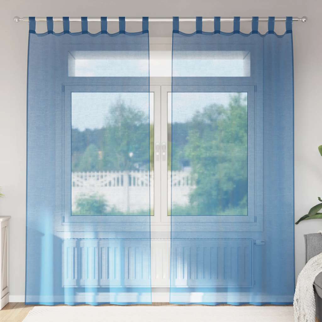 Aasadega voilee kardinad 2 tk, kuninglikult sinised, 140 x 225 cm