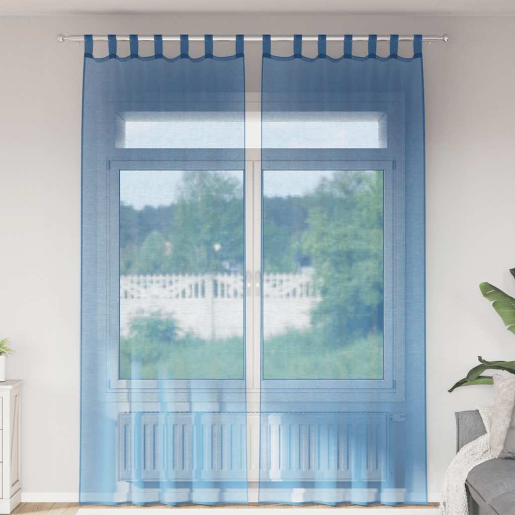 Aasadega voilee kardinad 2 tk, kuninglikult sinised, 140 x 260 cm