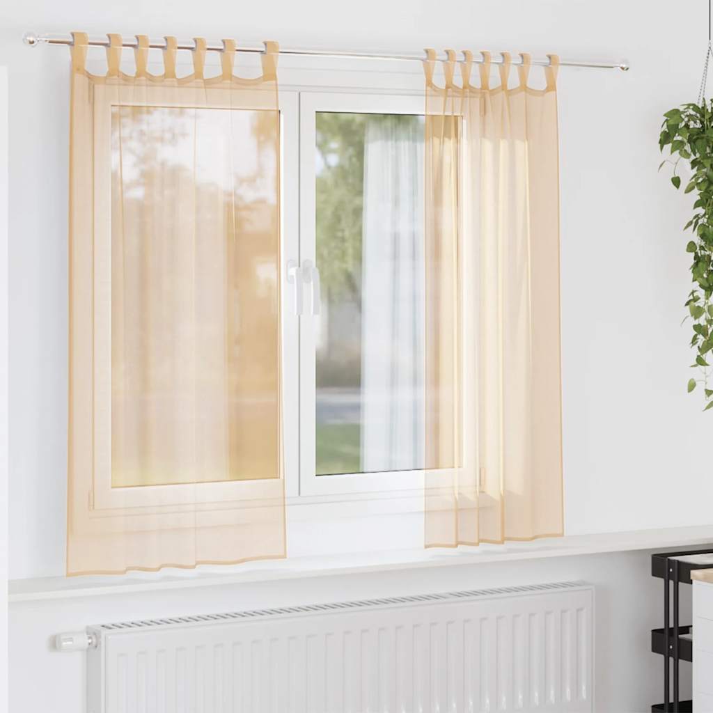 Aasadega Voile kardinad 2 tk Liiv 140x175 cm
