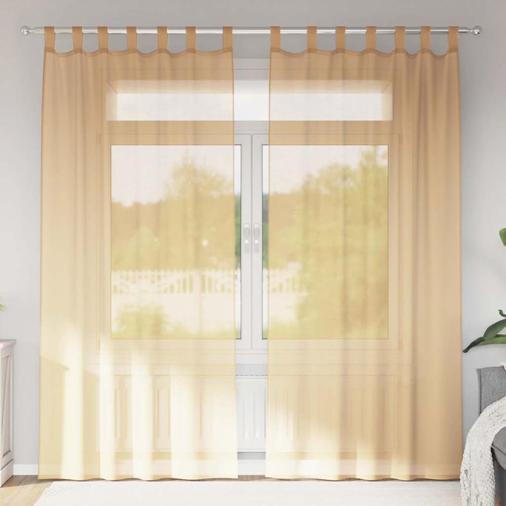 Aasadega Voile kardinad 2 tk Liiv 140x245 cm