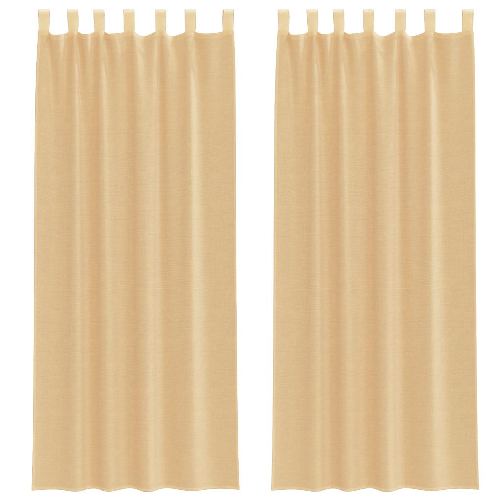 Aasadega Voile kardinad 2 tk Liiv 140x260 cm