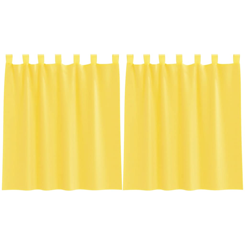 Aasadega voilee kardinad 2 tk, kollane, 140 x 140 cm
