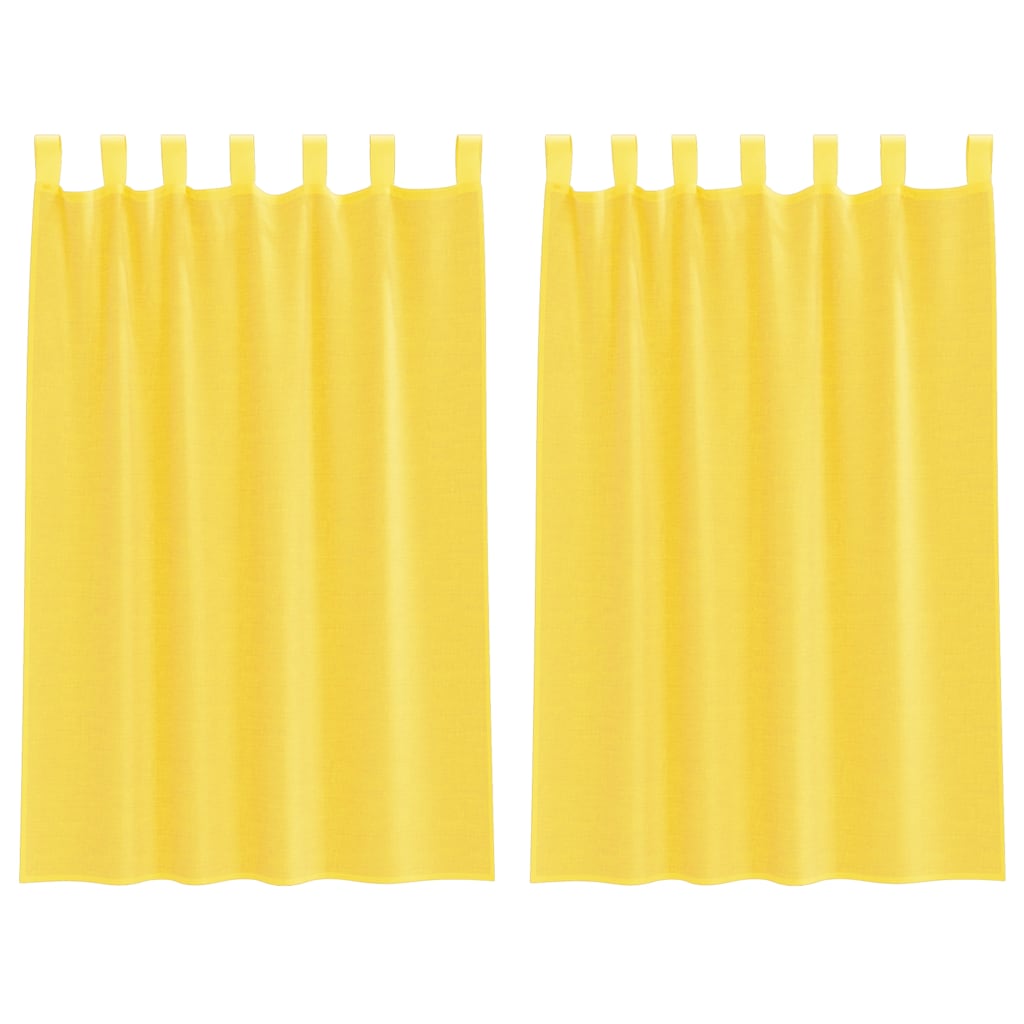Aasadega voilee kardinad 2 tk, kollane, 140 x 175 cm