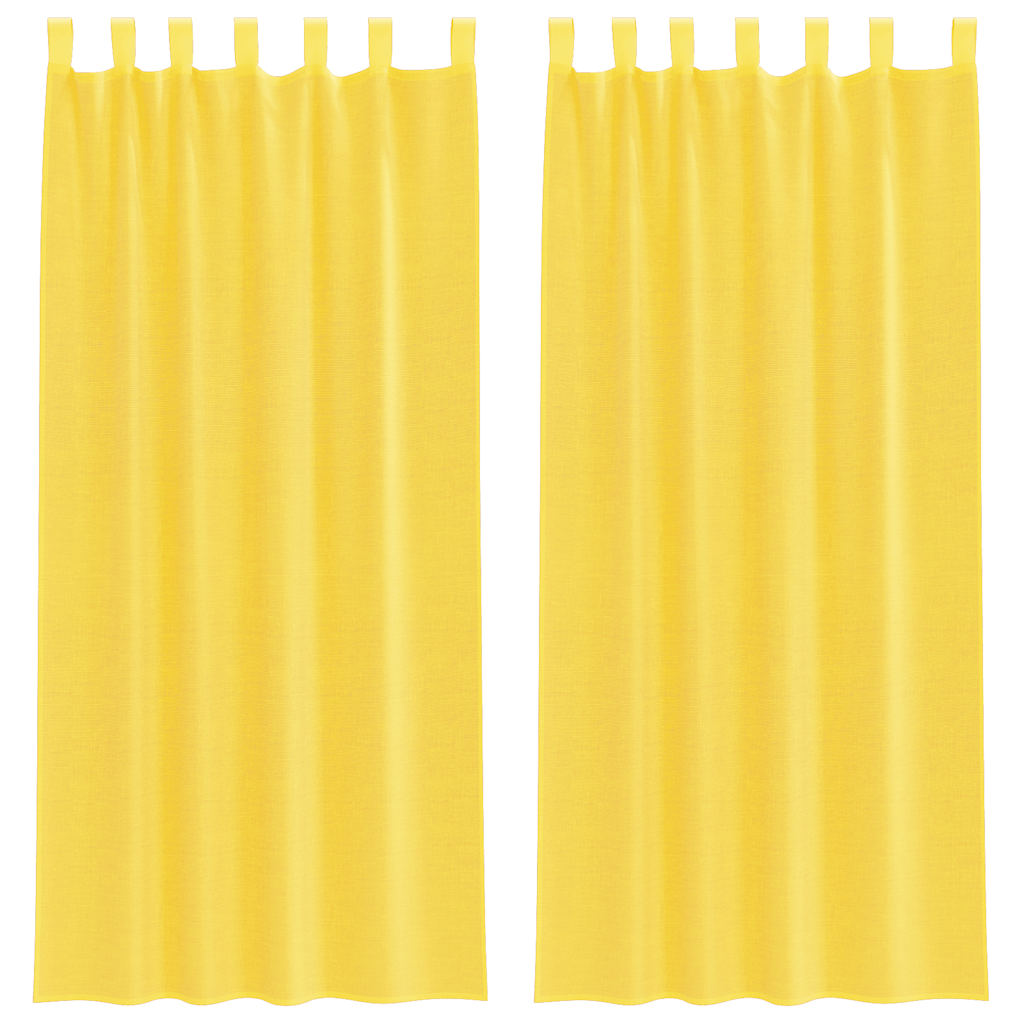 Aasadega voilee kardinad 2 tk, kollane, 140 x 225 cm