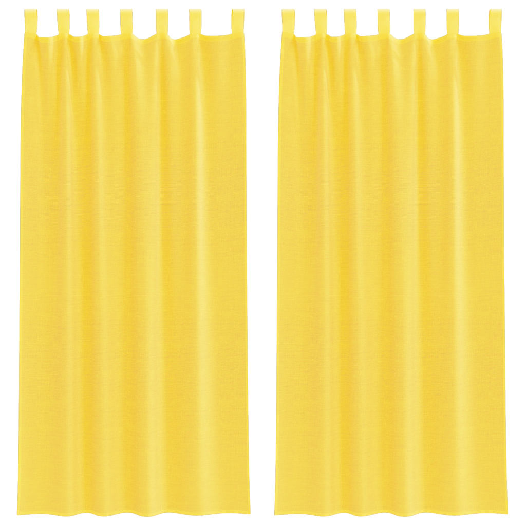 Aasadega voilee kardinad 2 tk, kollane, 140 x 245 cm