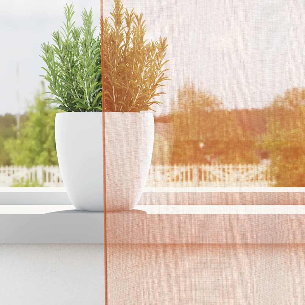 Aasadega Voile kardinad 2 tk terrakota 140x140 cm