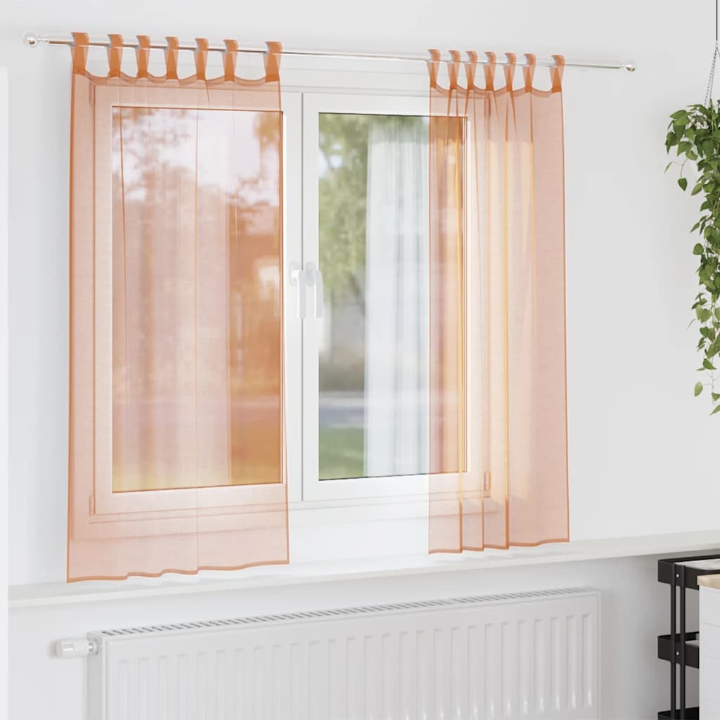 Aasadega Voile kardinad 2 tk terrakota 140x140 cm