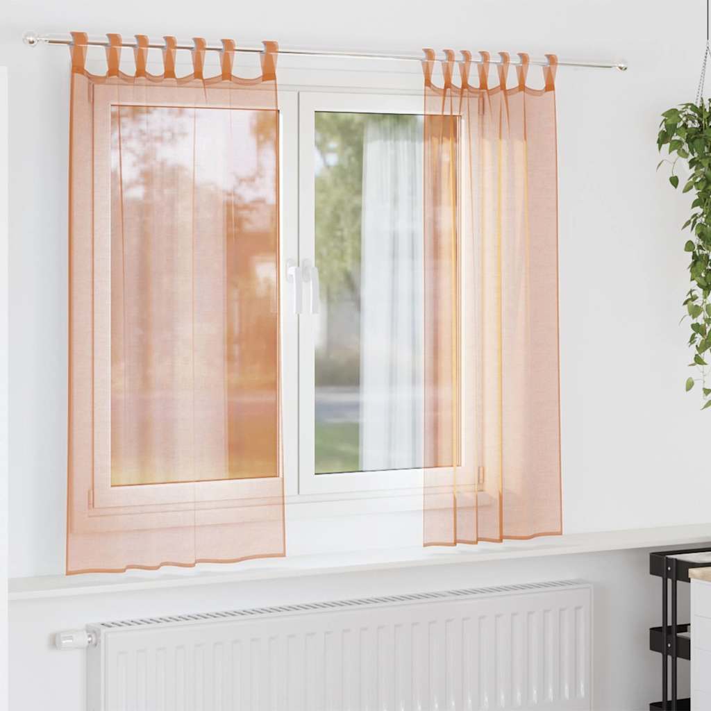 Aasadega Voile kardinad 2 tk terrakota 140x175 cm