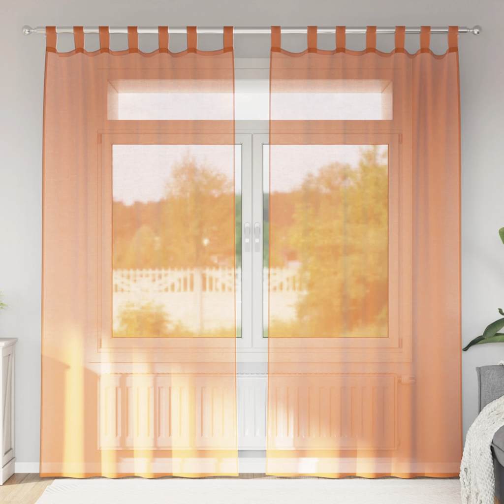 Aasadega Voile kardinad 2 tk terrakota 140x245 cm