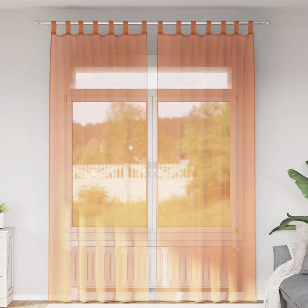 Aasadega Voile kardinad 2 tk terrakota 140x260 cm