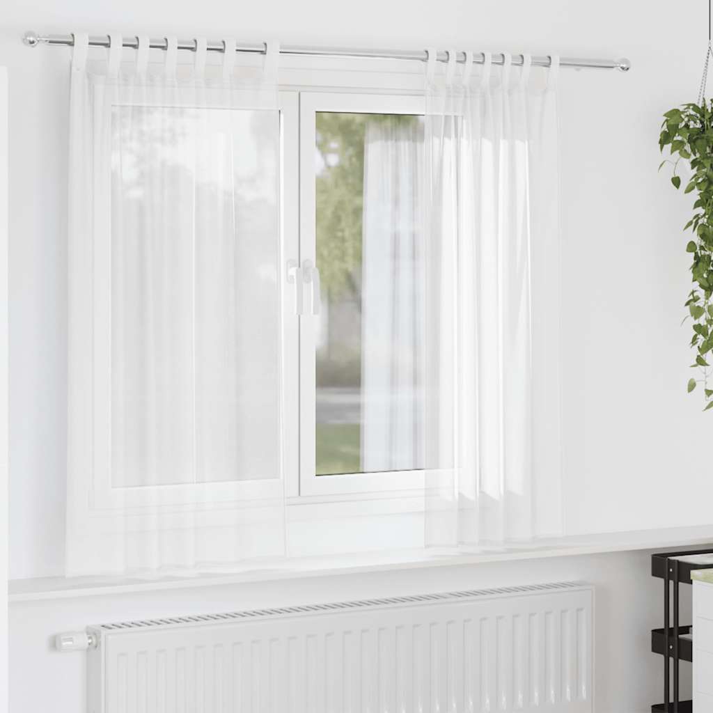 Aasadega Voile kardinad 2 tk valge 140x175 cm