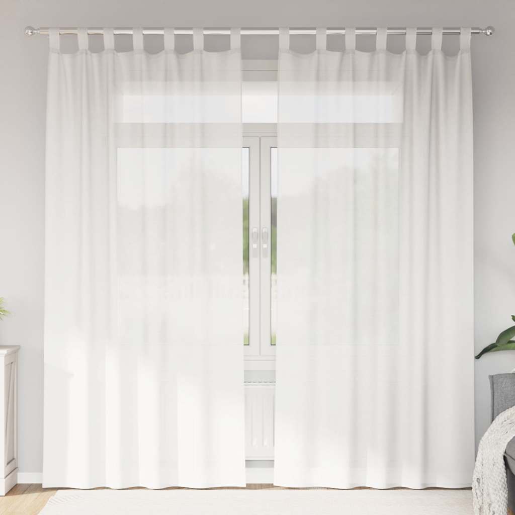 Aasadega Voile kardinad 2 tk valge 140x245 cm