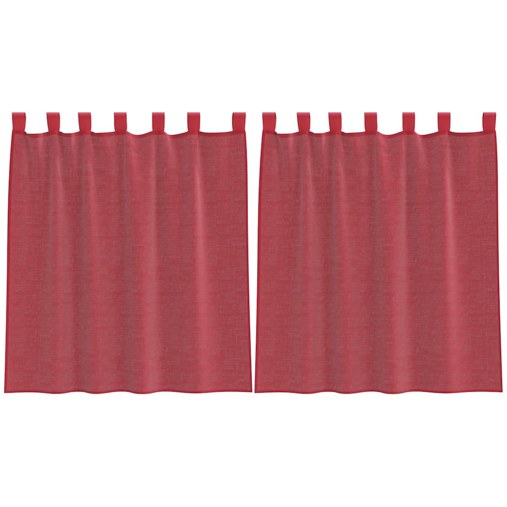 Aasadega voilee kardinad 2 tk, veinipunased, 140 x 140 cm