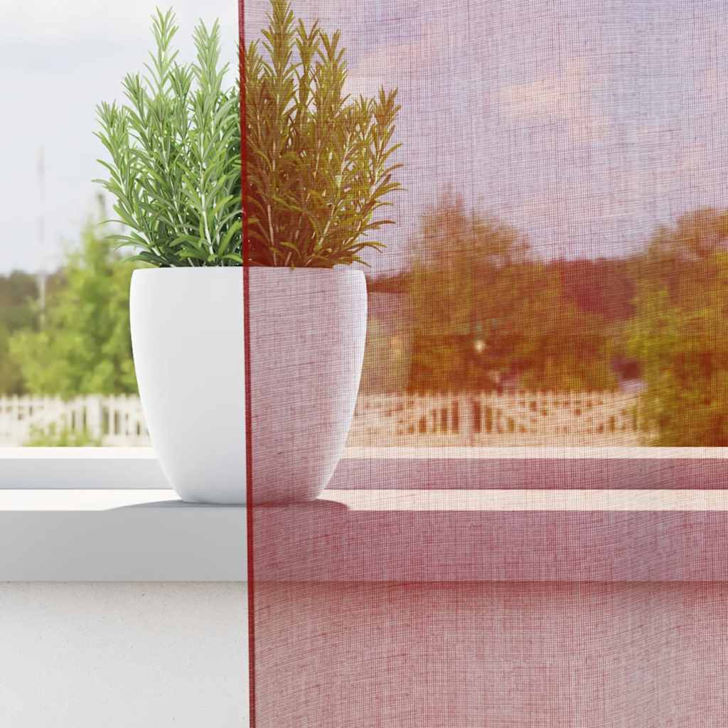 Aasadega voilee kardinad 2 tk, veinipunased, 140 x 140 cm