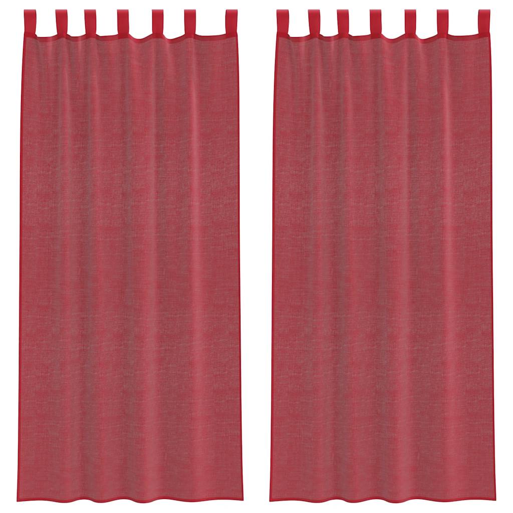 Aasadega voilee kardinad 2 tk, veinipunased, 140 x 245 cm