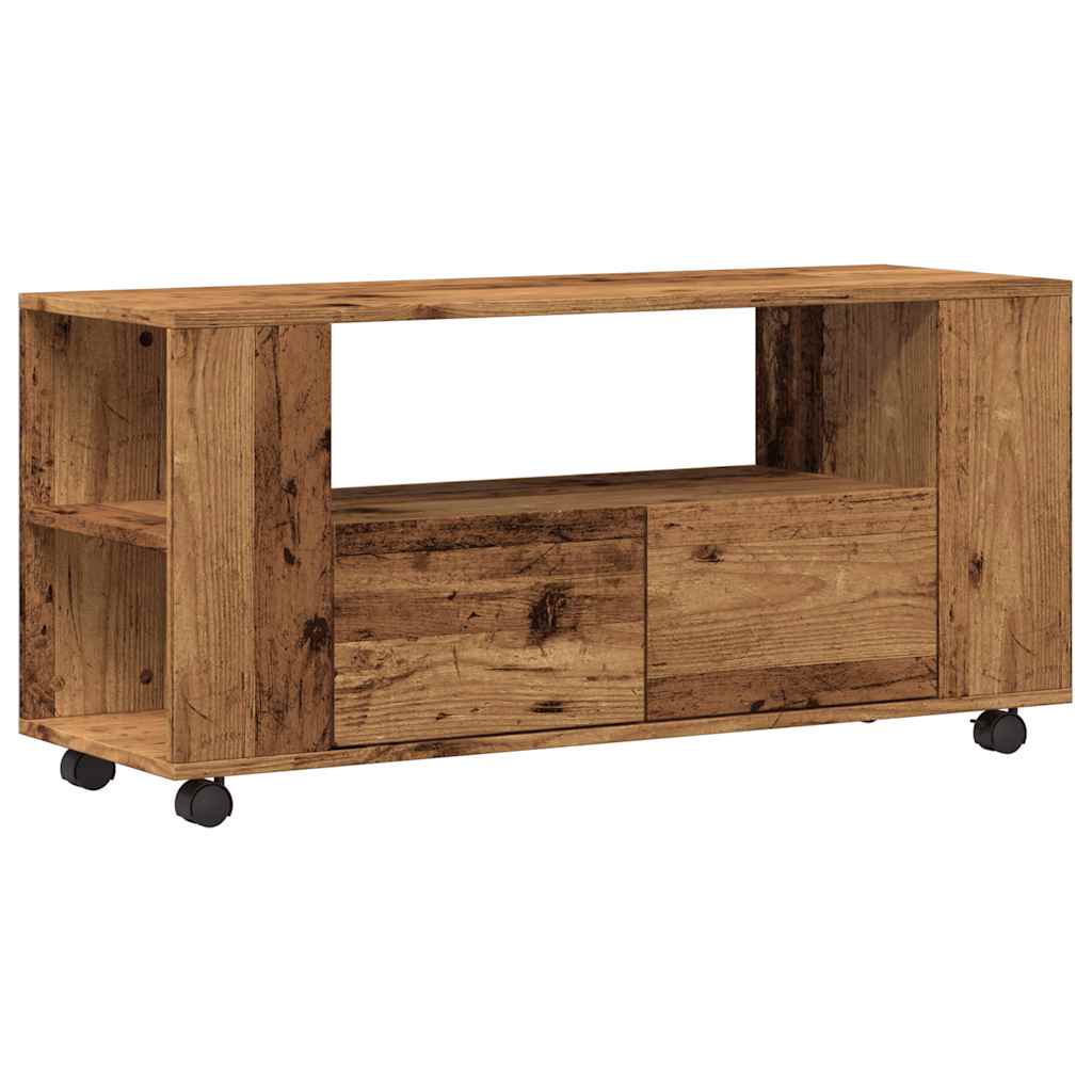 Ratastega telerikapp Vana puit 102x34,5x43 cm insenerpuit