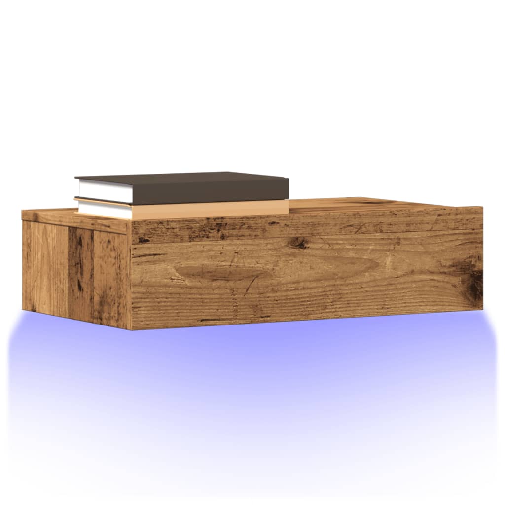 LED-valgustitega telerikapp Vana puit 60x35x15,5 cm