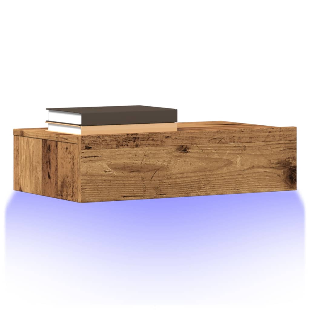 2-osaline LED-tuledega telerikapi komplekt Vana puit