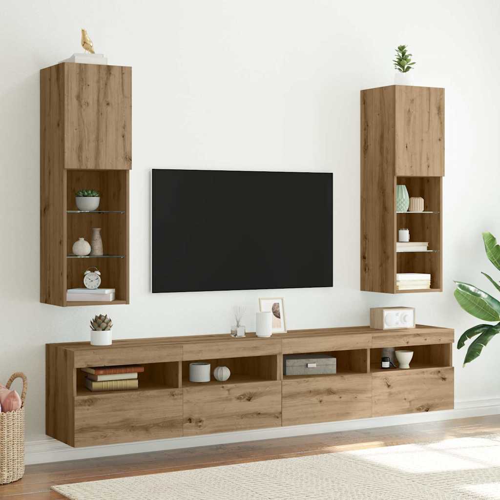 LED-tuledega telerikapid 2 tk, käsitöötamm, 30,5 x 30 x 102 cm