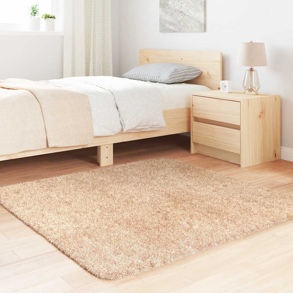 Kõrge narmaga Shaggy vaip, NAVARRA, beež, 120x120 cm, polüester