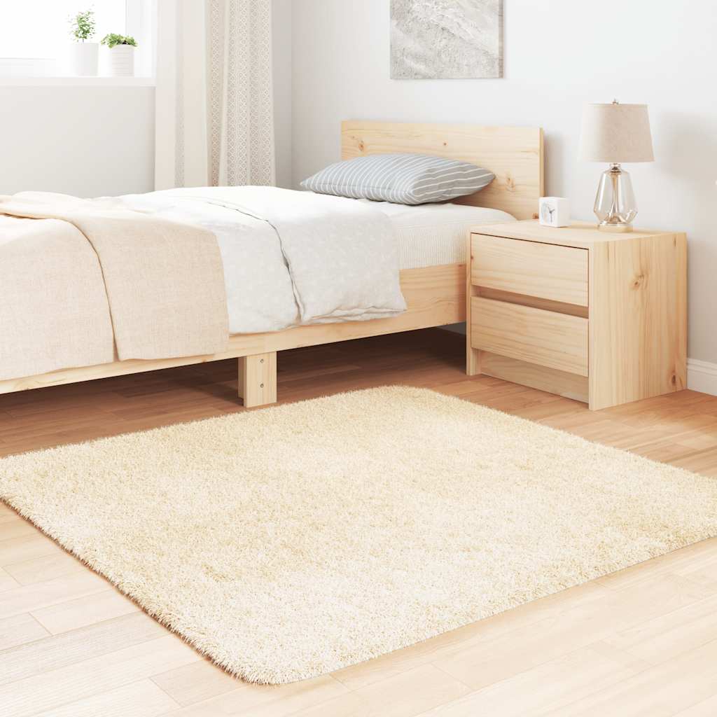 Kõrge narmaga Shaggy vaip, NAVARRA, kreemjas, 120x120 cm