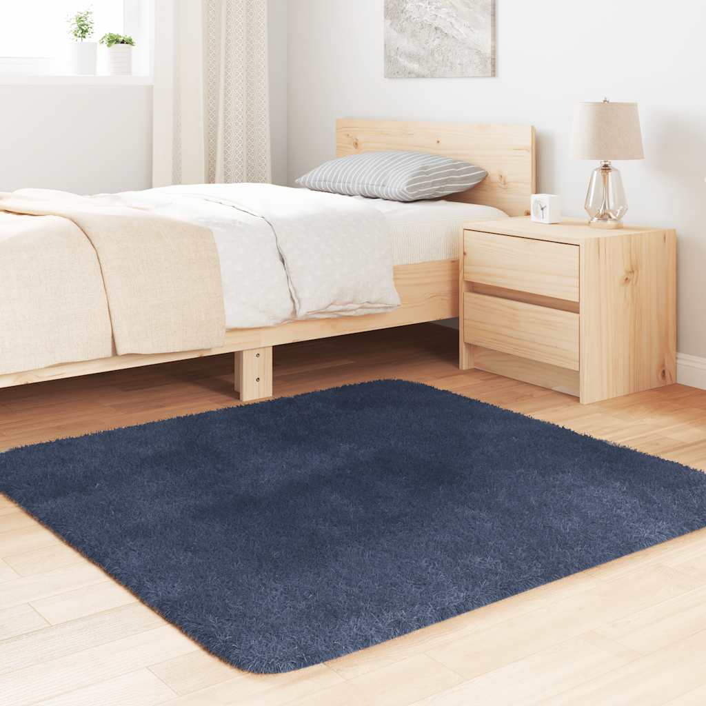 Kõrge narmaga Shaggy vaip, NAVARRA, tumesinine, 120x120 cm