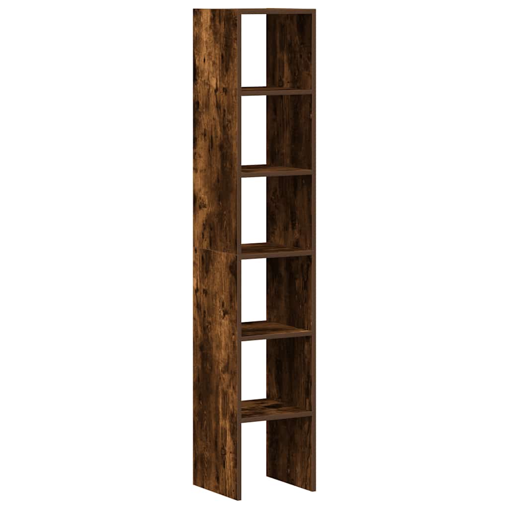 Raamatukapid 2 tk, virnastatav, suitsutatud tamm, 30x30x80 cm