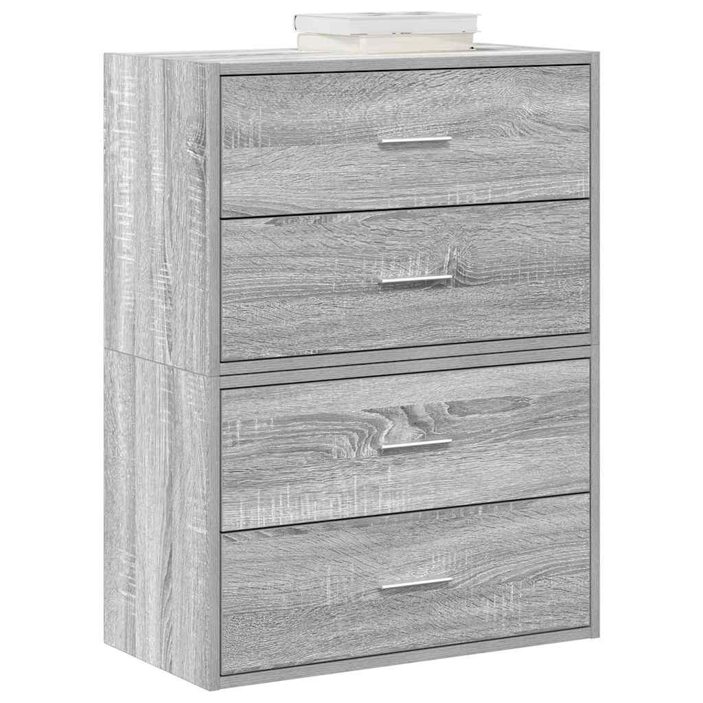 Kapid 4 sahtliga 2 tk, hall Sonoma tamm, 60x31x40 cm, tehispuit