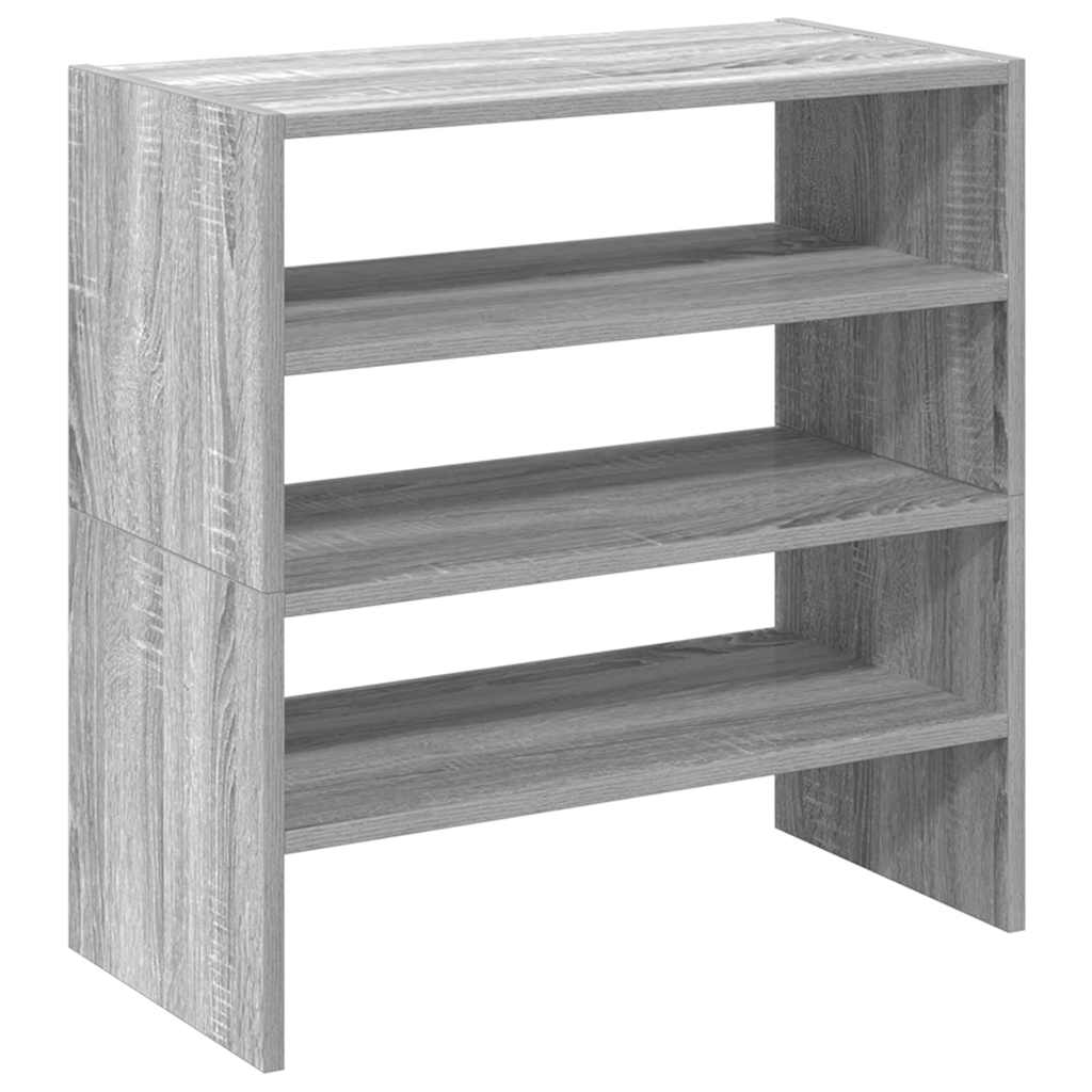 Kingariiulid 2 tk virnastatavad, hall sonoma tamm, 60x30x30,5cm