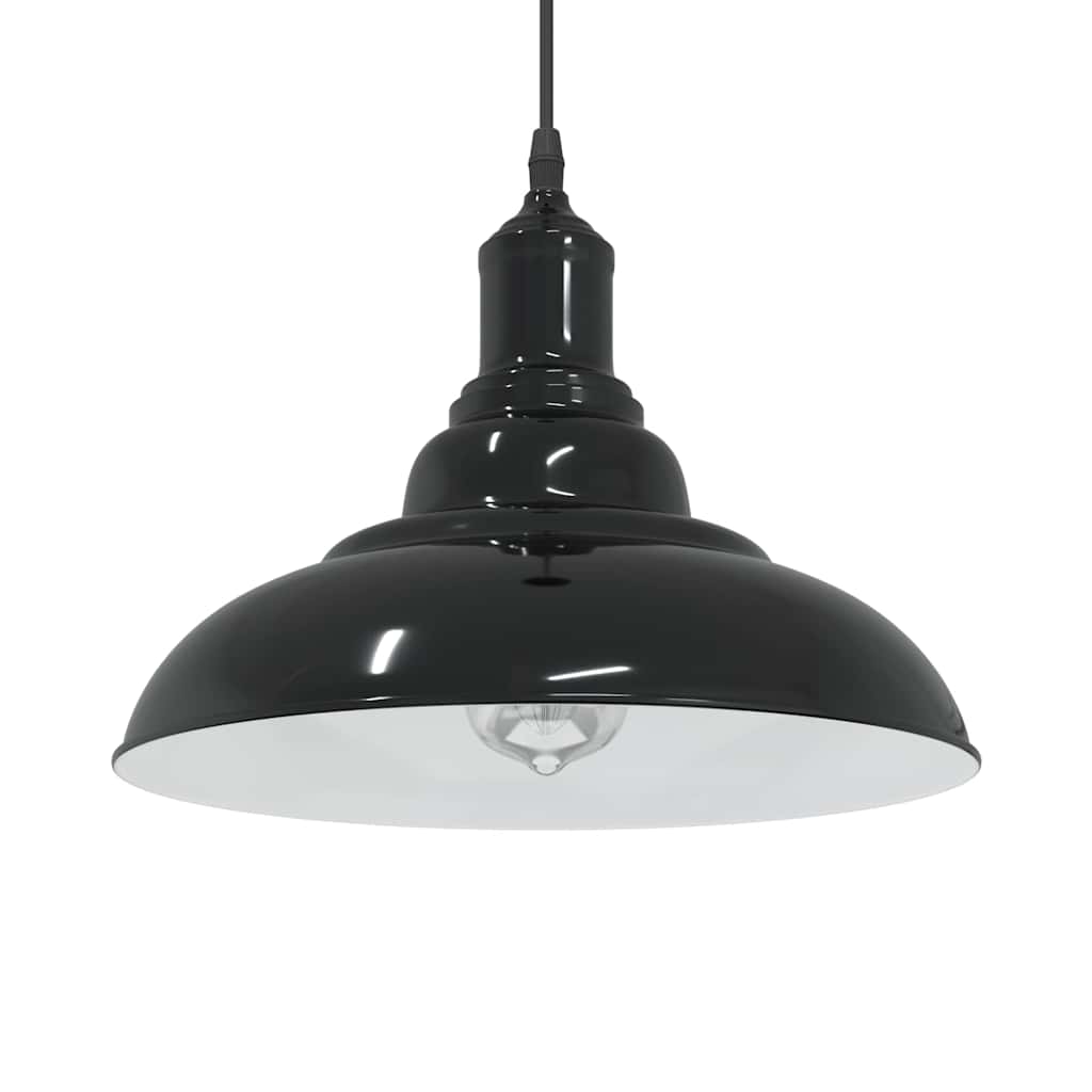 Ripplamp, kõrgusega reguleeritav, E27, läikiv must, Ø 31 cm, metall