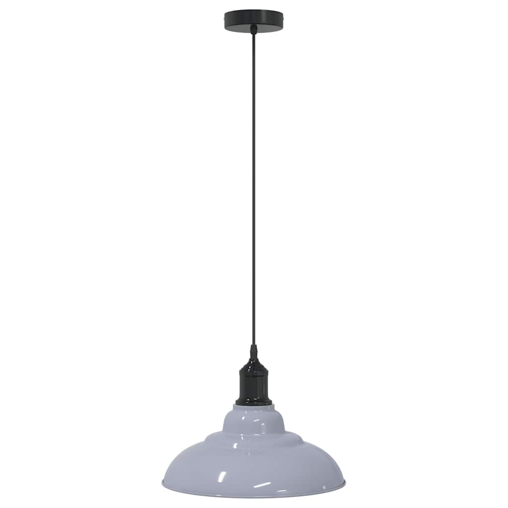 Rippvalgusti kõrgus reguleeritav E27 läikega hall Ø 31cm metall