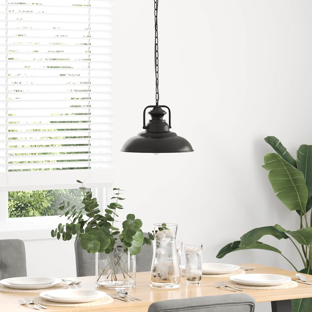 Ripplamp E27 must Ø 31 cm raud