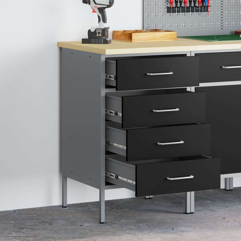 Töölaud Must ja Hall 50 x 55 x 85 cm Töödeldud puit ja teras