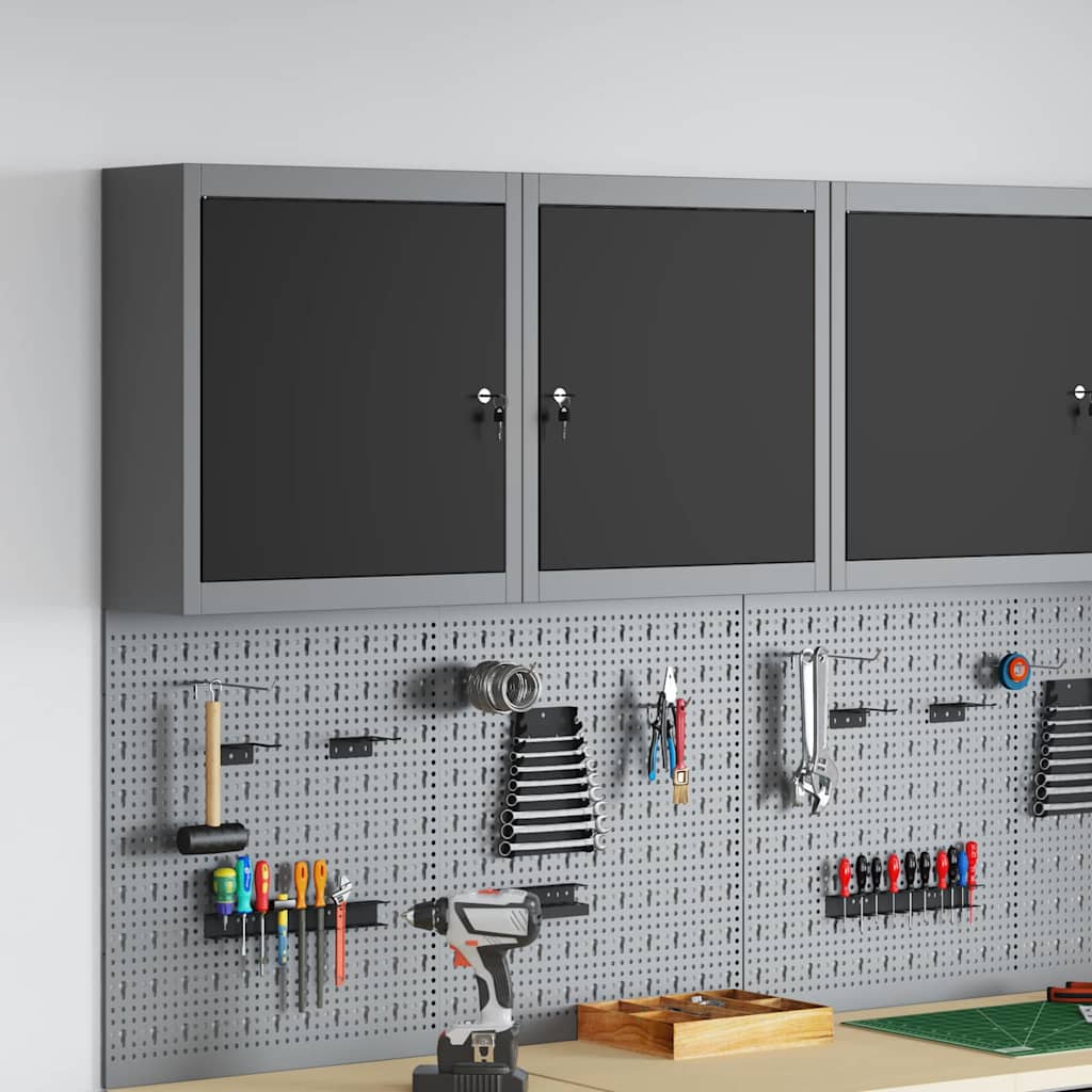 Tööriistakapp riiuliga Must ja Hall 50 x 20 x 55 cm Teras