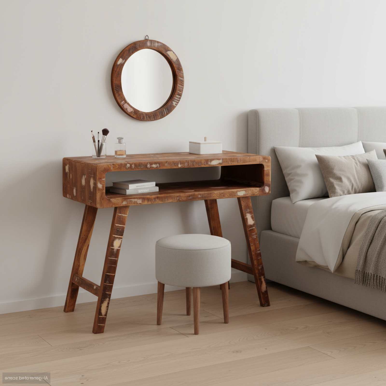 Riietumislaud Pruun 90 x 76 x 45 cm Tugev taastatud puit
