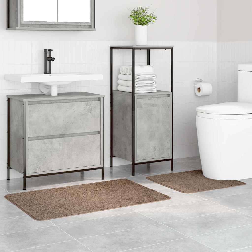 Libisemiskindel vannimatti komplekt 2 tk Pruun 50 x 50 cm PP