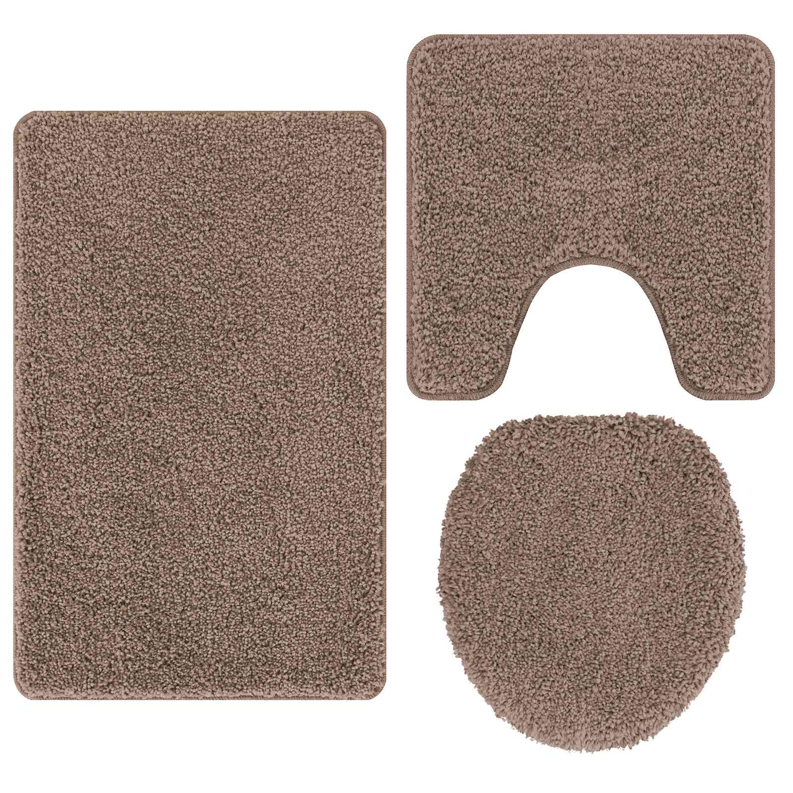Libisemiskindel vannimatti komplekt 3 tk Pruun 50 x 80 cm PP