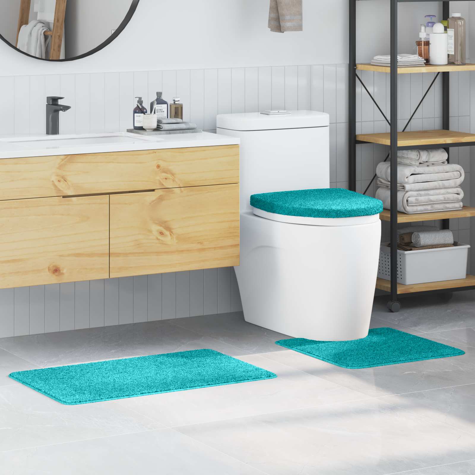 Libisemiskindel vannimatti komplekt 3 tk Türkiis 50 x 80 cm PP