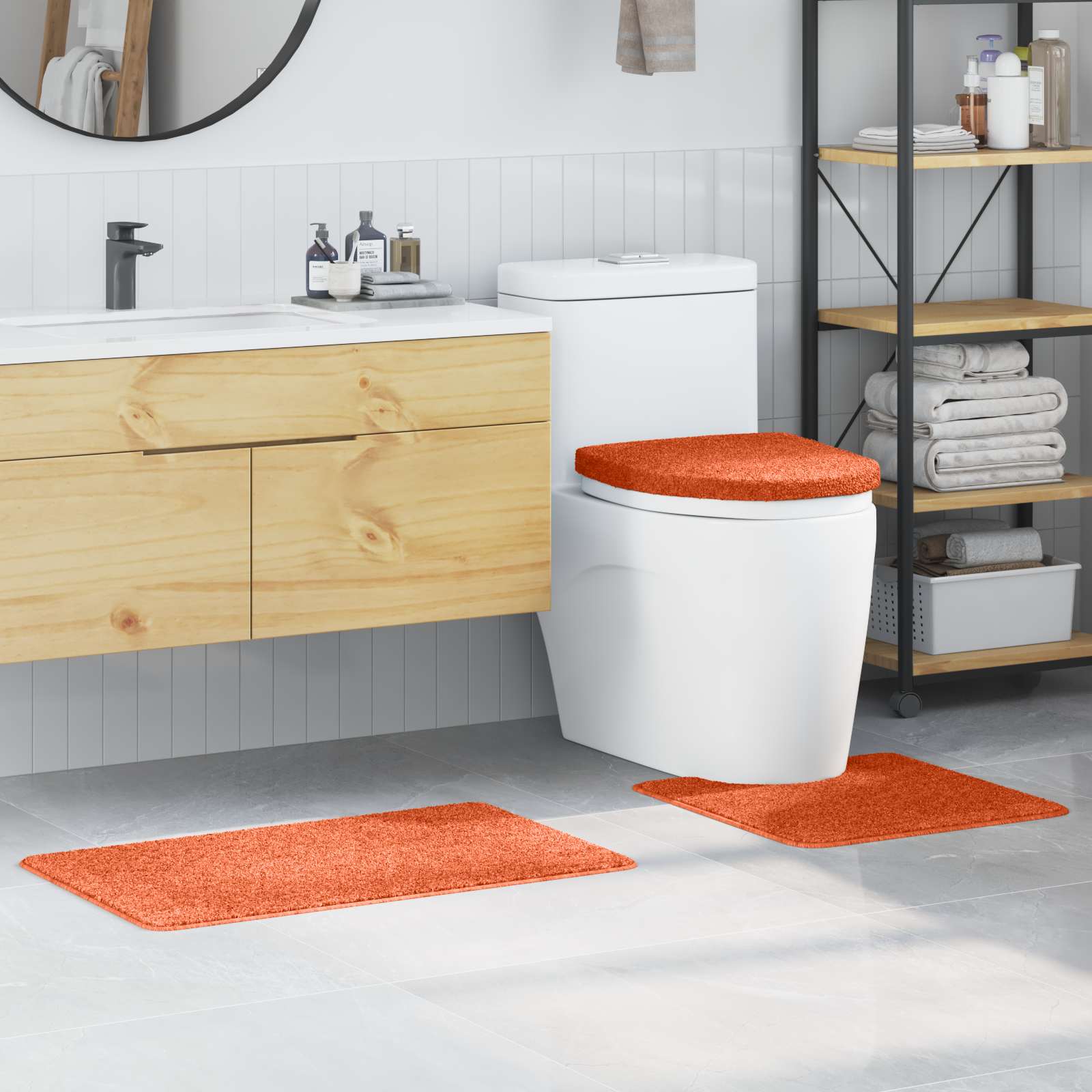 Libisemiskindel vannimatti komplekt 3 tk Oranž 50 x 80 cm PP