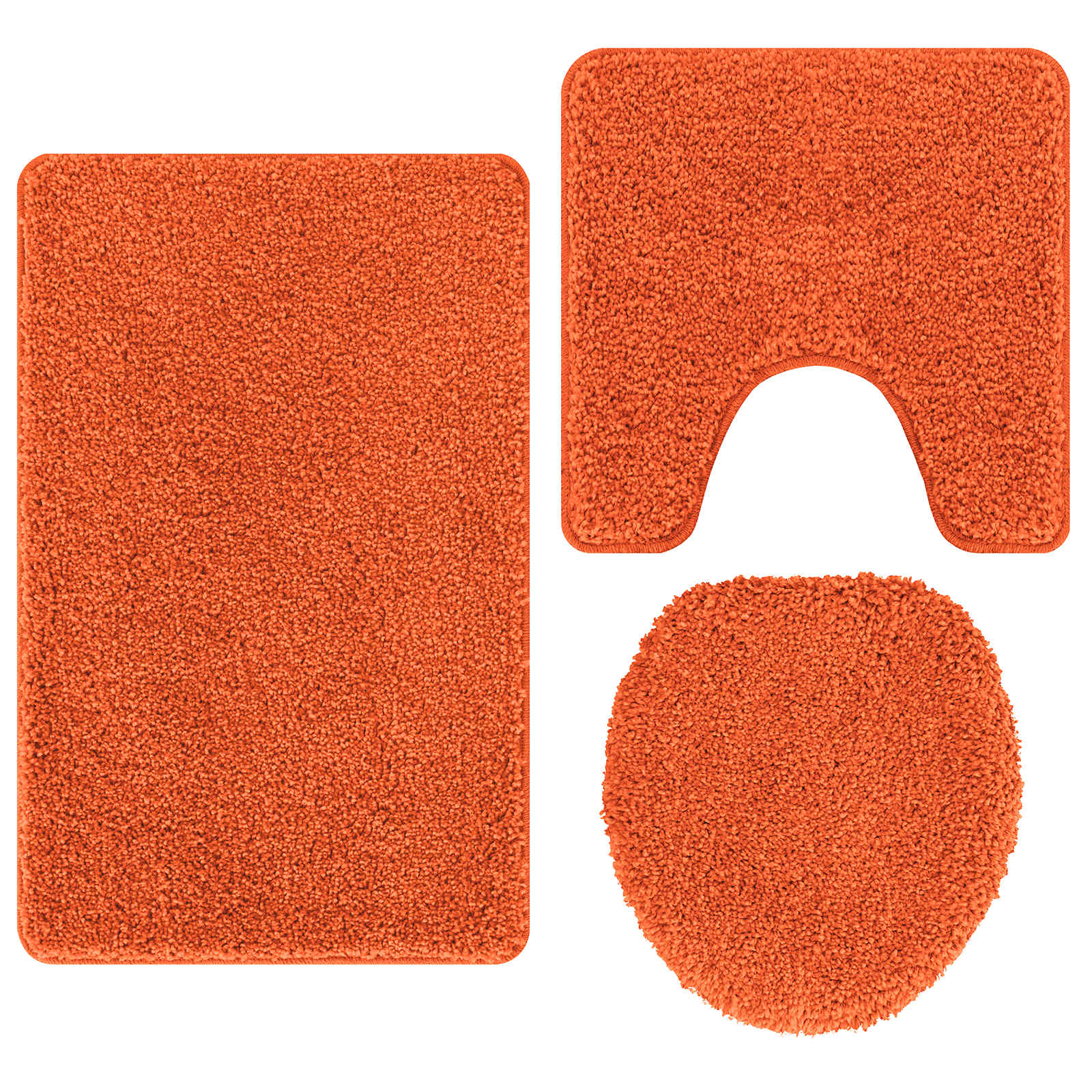 Libisemiskindel vannimatti komplekt 3 tk Oranž 50 x 80 cm PP