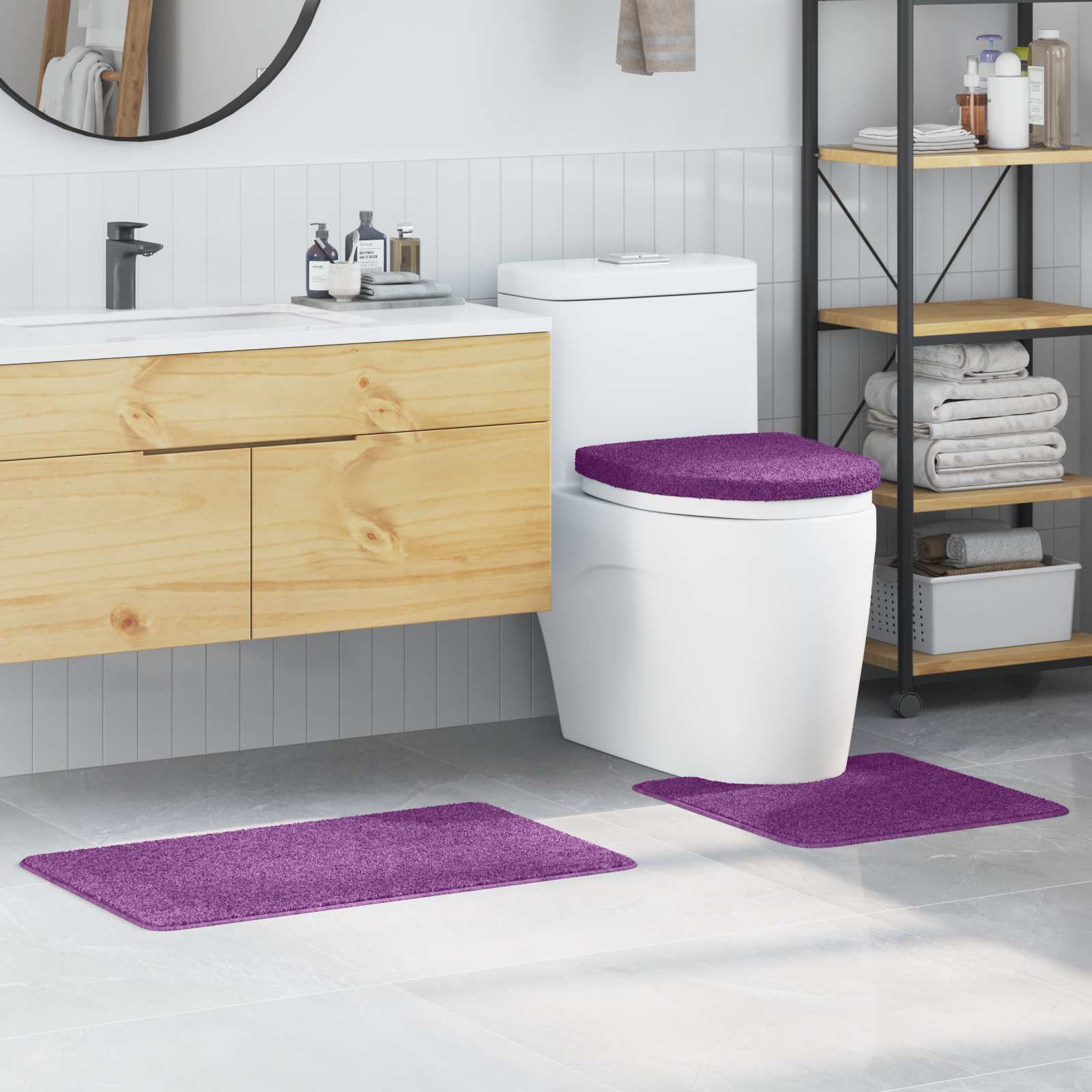 Libisemiskindel vannimatti komplekt 3 tk Lilla 50 x 80 cm PP