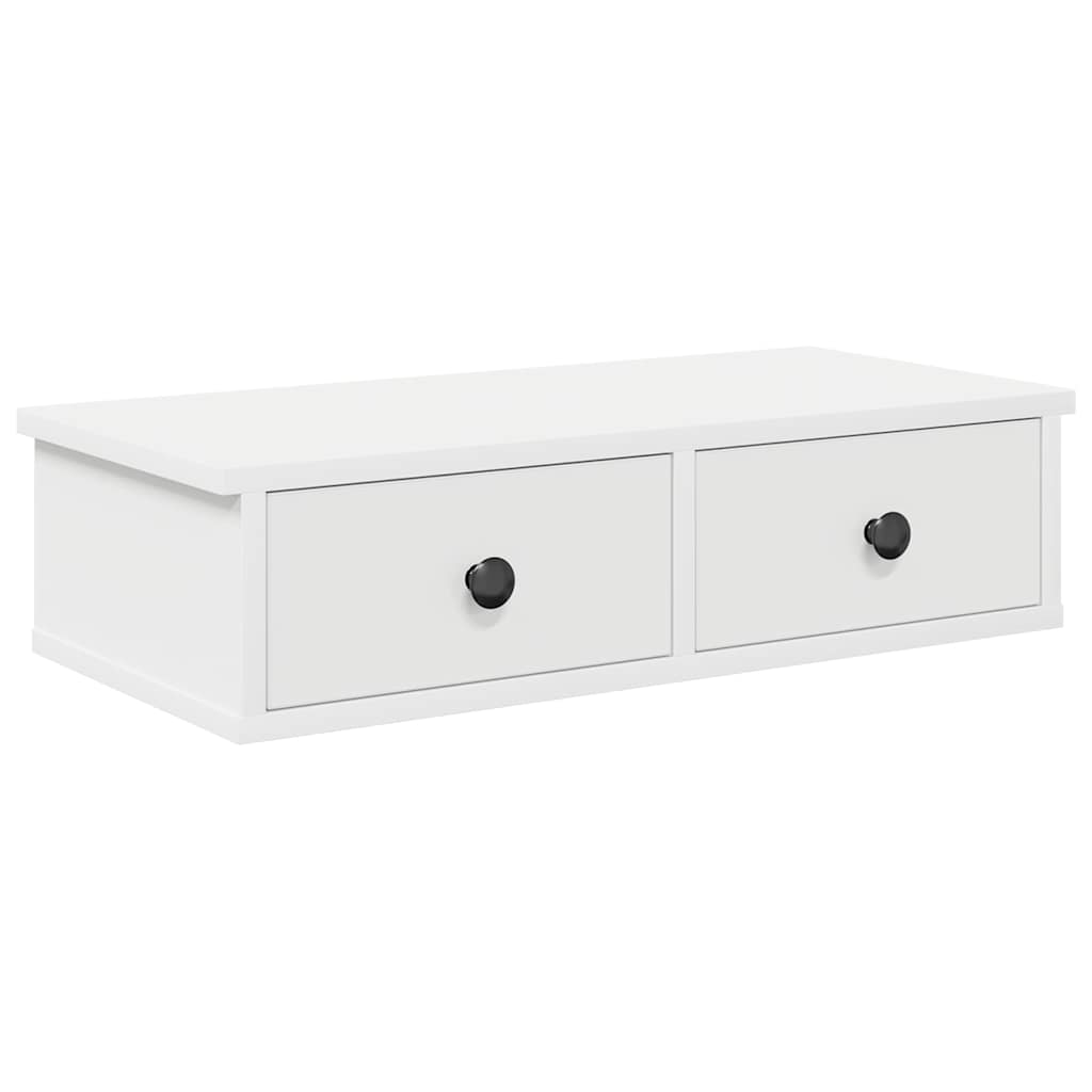 Sahtlitega seinariiul Valge 60x28x15 cm Engineered Wood