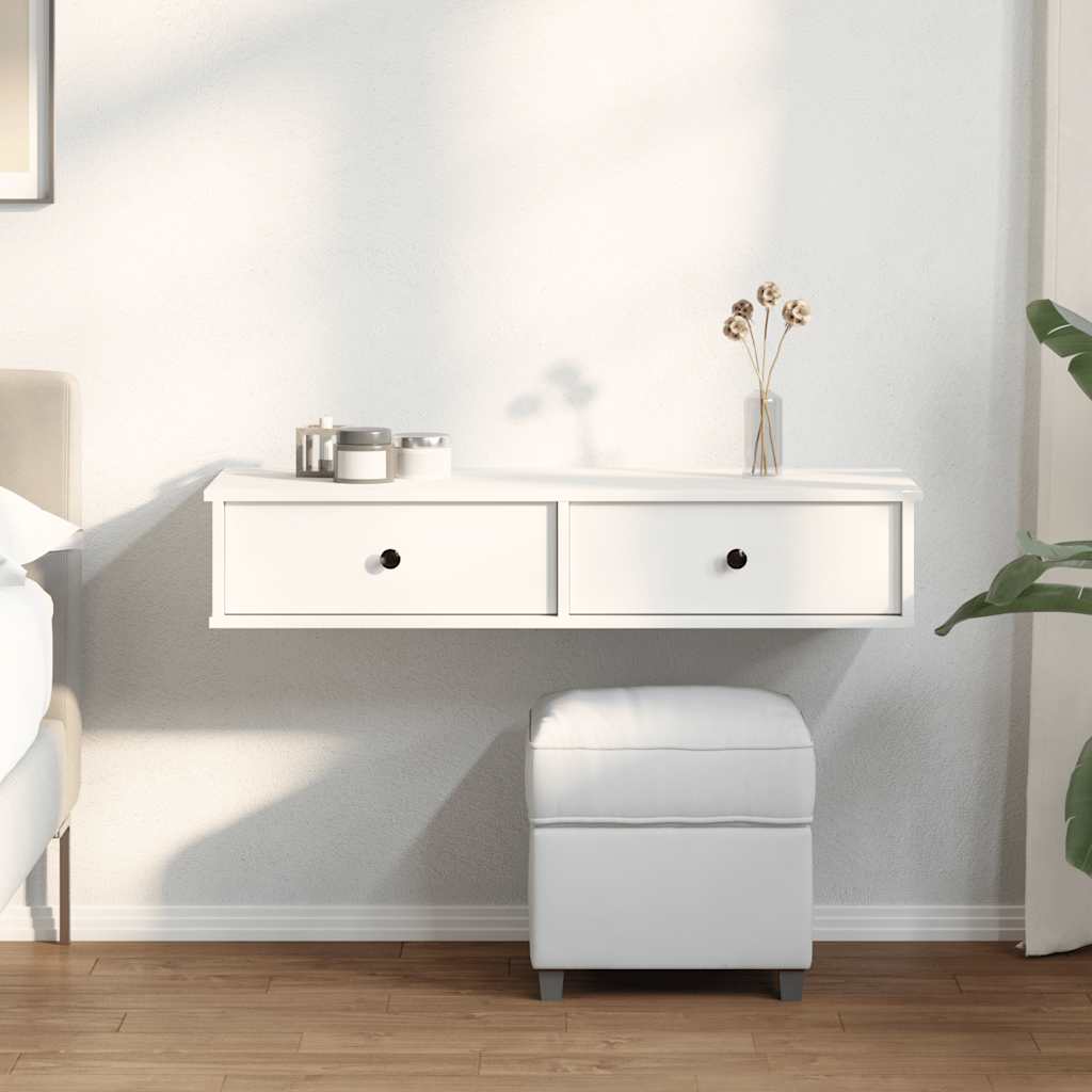 Seinariiul sahtlitega, valge, 100 x 37,5 x 19 cm, tehispuit