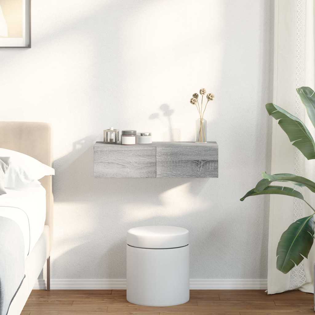 Seinariiul sahtlitega, hall sonoma tamm, 60 x 26,5 x 15 cm