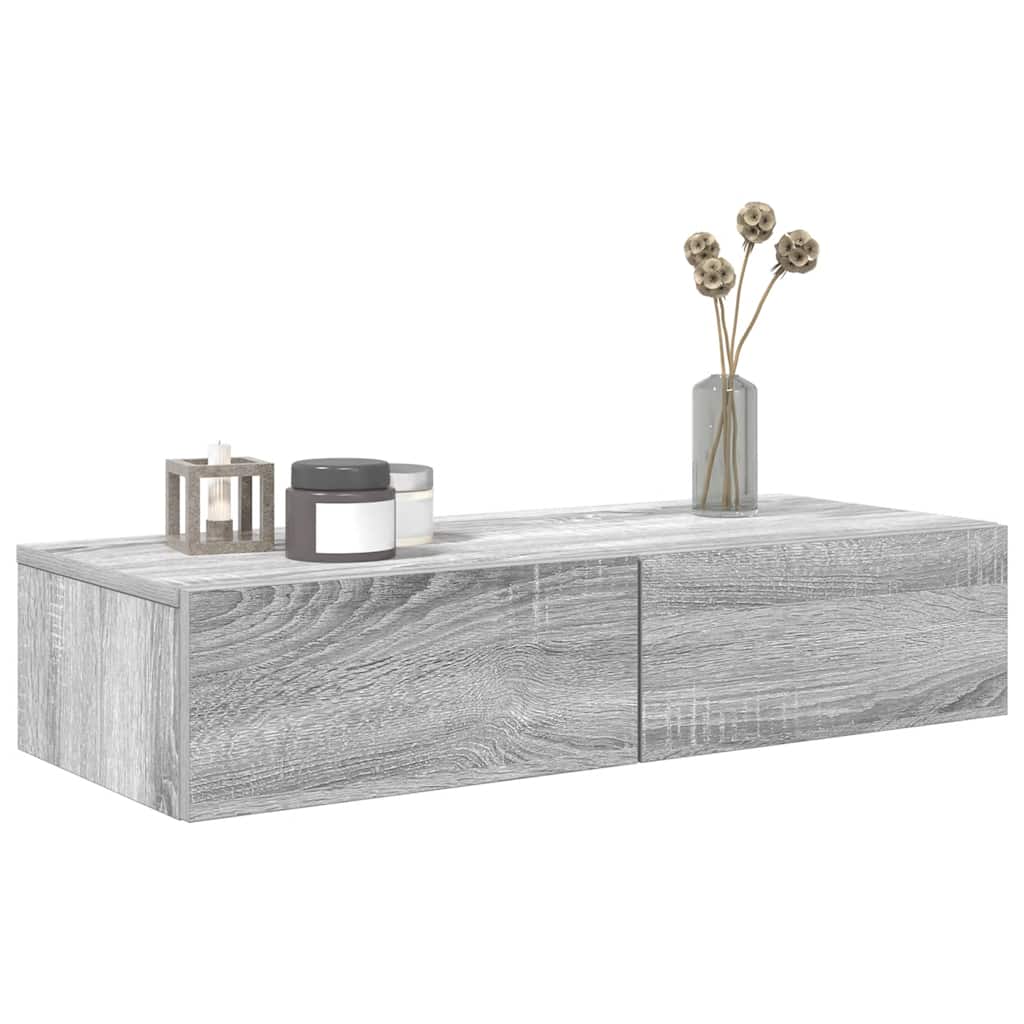 Seinariiul sahtlitega, hall sonoma tamm, 80x33x17 cm, tehispuit
