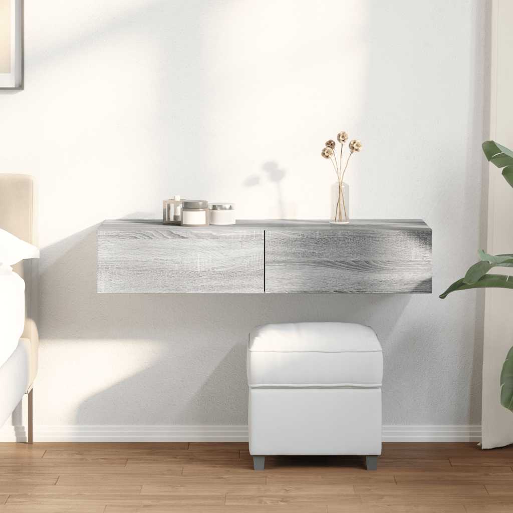 Seinariiul sahtlitega, hall sonoma tamm, 100x36x19cm, tehispuit