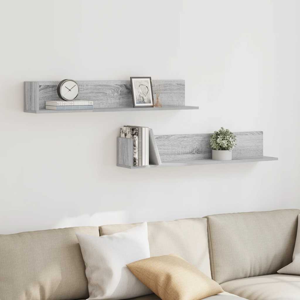 Seinariiulid 2 tk, hall Sonoma tamm, 100x16,5x16,5cm, tehispuit