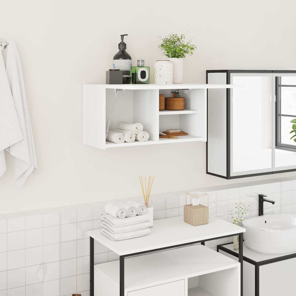 Vannitoa seinakapp Valge 60x25x30 cm Engineered Wood